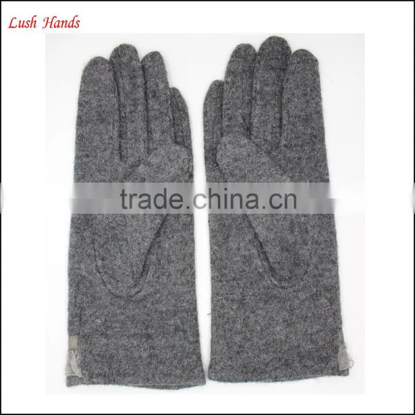 2016 Ladies Fingered Spandex Velvet Gloves With Lace Bow photo-5