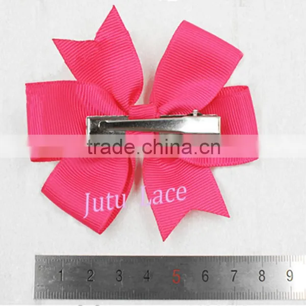 Low-priced Grosgrain 8cm Ribbon Bow With Hair Clips in 40colors- Children Girl Hair Accessories Clips photo-5