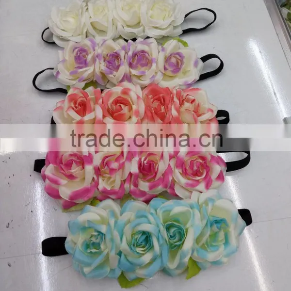 HL013 Fashion Women Tiara Flower Garland Crown Headband Wedding Garland Crown Hairband Beach