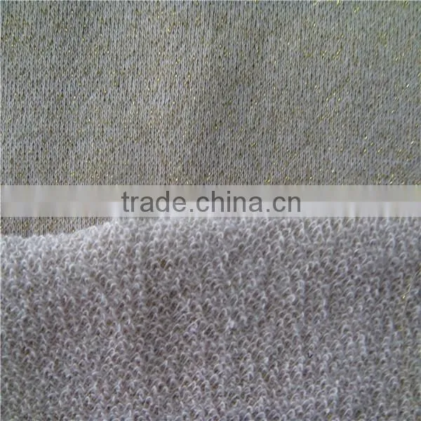 Textiles Fabric Cotton Metallic Yarn French Terry Fabric