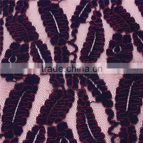Good Quality Cotton Nylon Net Cord Lace Fabric With Scallop Edges for Garment photo-4