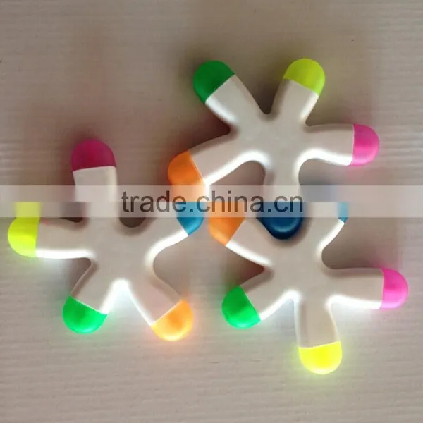 China Manufacturer Starfish Shape Pen Set Customized Logo 5C Highlighter Marker photo-3