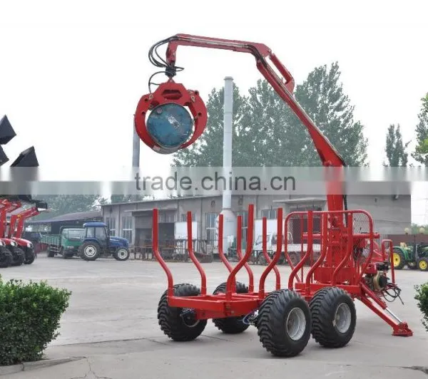 5ton 8ton Log Trailer With Crane for Forestry Working photo-2