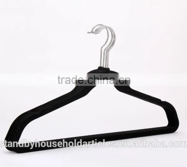 Standby Indoors Use Flocked Coat Hanger With a Notch photo-4