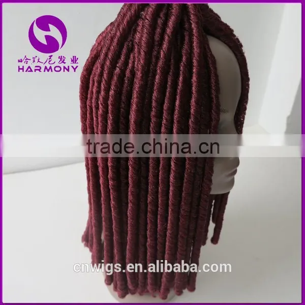 ( Burgundy Color ) HARMONY 18inch 110grams Synthetic Dread Locks Twist Hair Extensions Dreadlocks Braiding Hair photo-2