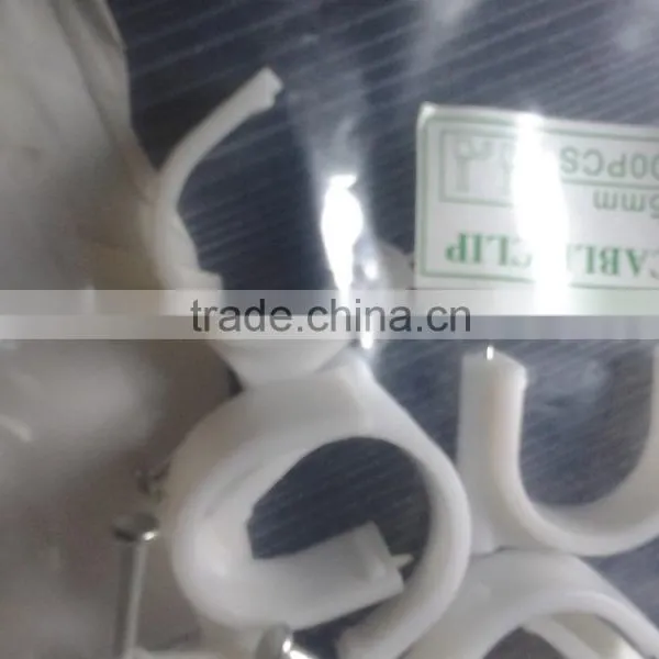 White Flat Nail Wire Clip/round Cable Clips 10mm photo-4