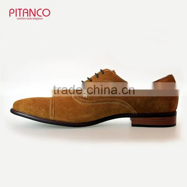 Tan Suede Leather Lace-up Mens Dress Shoes photo-4