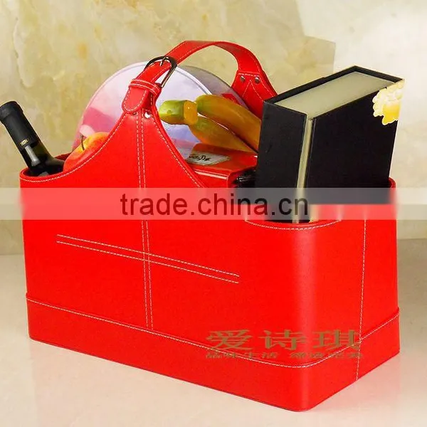 Upscale Storage Basket Hotel Gift Basket Wholesale Shopping Mid Autumn Festival Gift Basket Gift Packaging Leather Creative photo-5