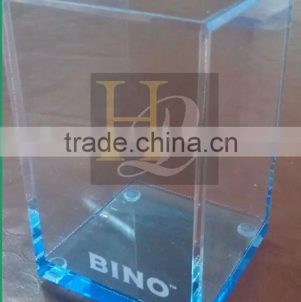 Big Discount Blue Color Square Acrylic Hollow Display Box photo-2