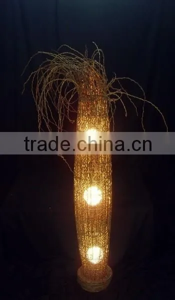 Brown Modern Rattan Floor Lamp Or Light photo-4