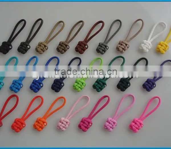 Custom Design Braided Handmade Cobra Weaving Paracord Zipper Puller Fist Knot Paracord Zipper Puller