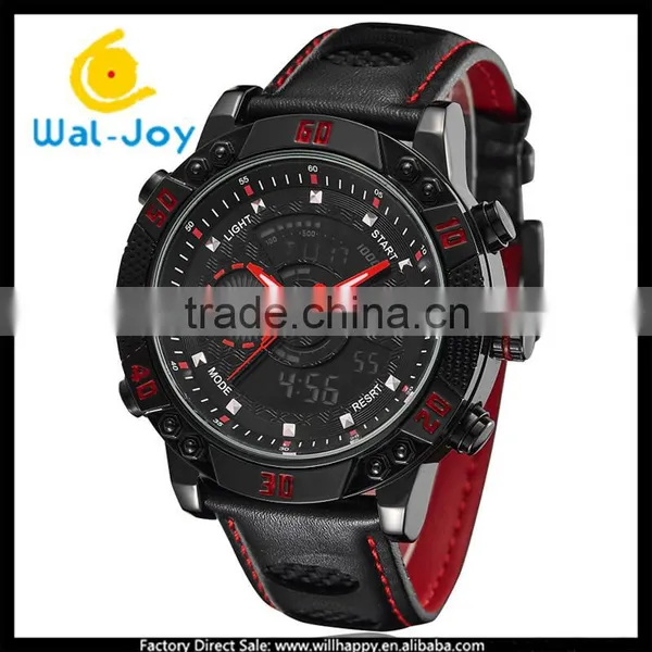 WJ-5446 Genuine Leather Strap IP Plating High Quality Double Show Ohsen Waterproof Men Sport Watch photo-2