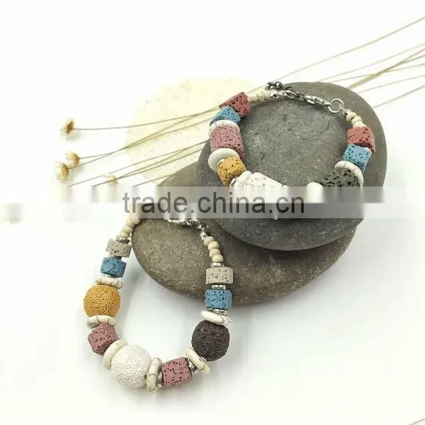 Bob Trading Custom Volcanic Lava Rock Stone Bracelet Wire Druzy Bangle
