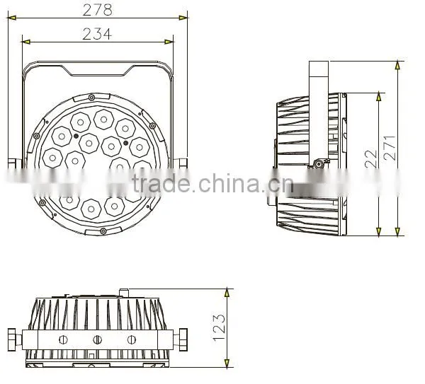 QF-1210 LED Aluminum Par Led Stage Lighting 18pcs*8w 4 in 1 photo-6