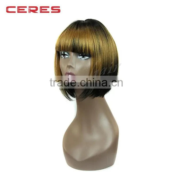 Wholesale Natural Look Premium Bob Wig 2T Blonde Ombre Wig for Black Women photo-2