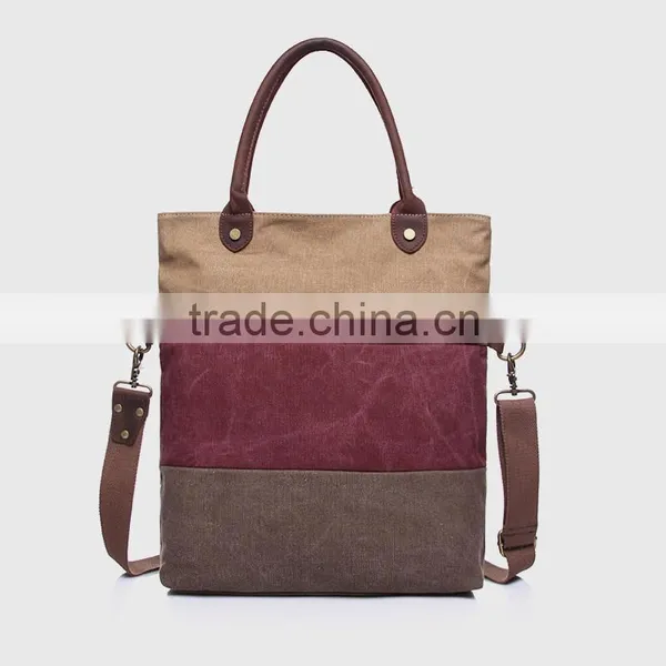 Hot Sale High Quality Fashion Cheap Standard Size Canvas Tote Bag Leather Handle GW835 photo-5