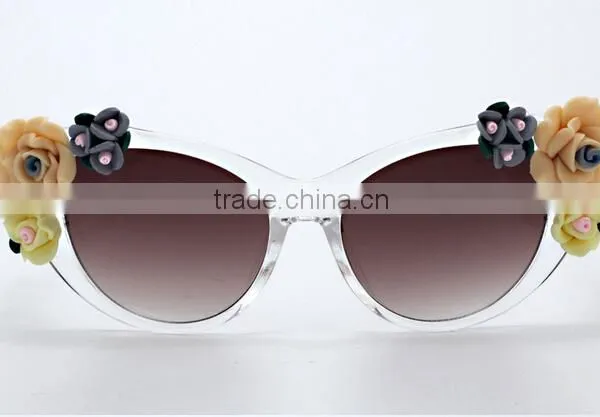 2016 Hot Selling Vintage Rose Flower Plastic Lady's Sun Glasses photo-3