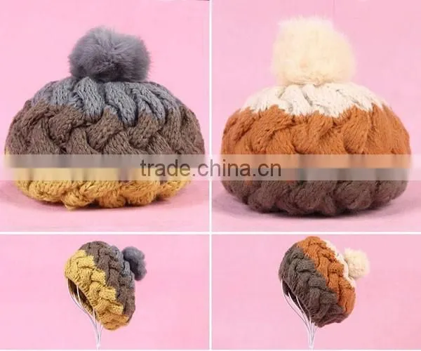 Promotional Winter Knitted Beanie Hat With Pompom photo-2