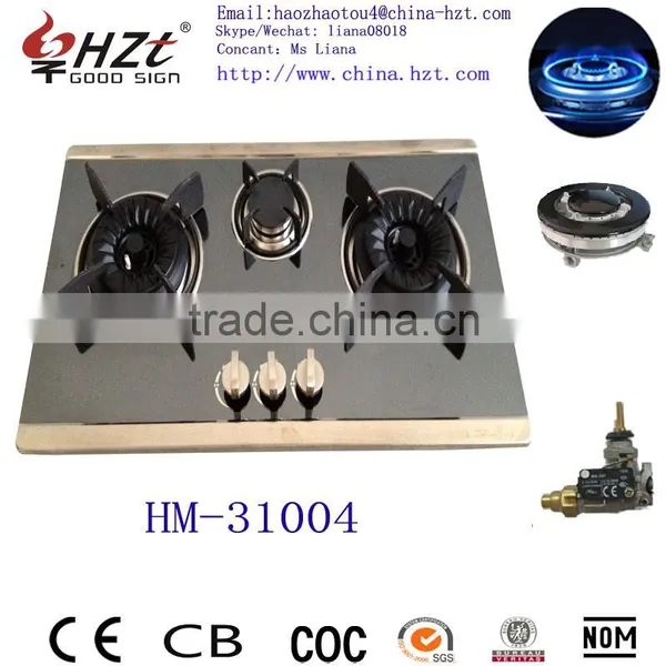 Color 710 mm SS Pannel Gas Top 3 Burner Cramer Gas Hob