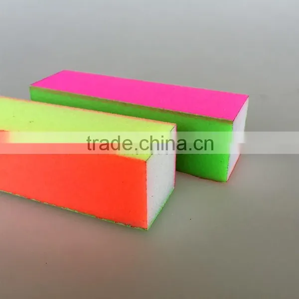Custom 4 Way Sponge Block Neon Nail Polish Buffer Beauty 4 Sides Buffer Block Nail Shining File Buffer Factory photo-4
