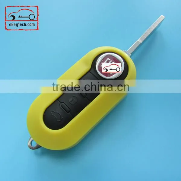 High Quatity Fita 500 Flip Remote Key Shell Yellow 3 Button Fiat 500 Brava Panda Punto Fobs Romote Key Case photo-2