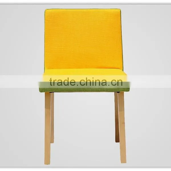 Yellow Fabric Upholster Wood Leg Chair Store Furniture photo-2