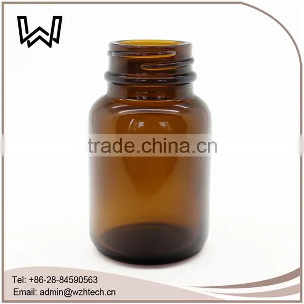 2oz Amber Medical Pills Glass Container