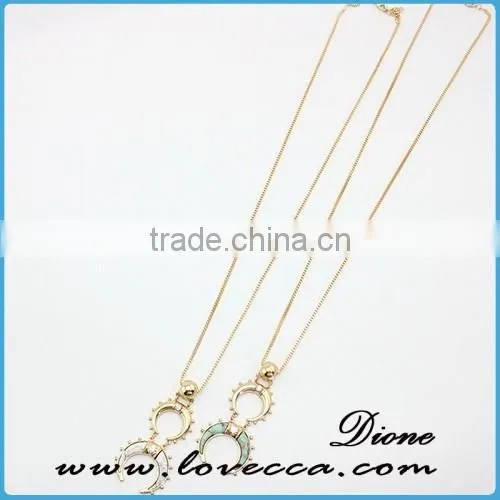 New Antique Gold Long Necklace Pendant Women Wholesale Stone Beaded Tassel Necklace photo-3
