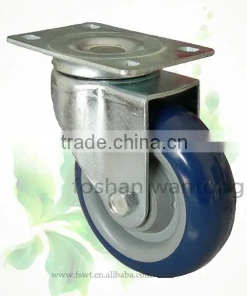 Black Stent Medium Duty Polyurethane Fixed Hardware Caster Wheel photo-6