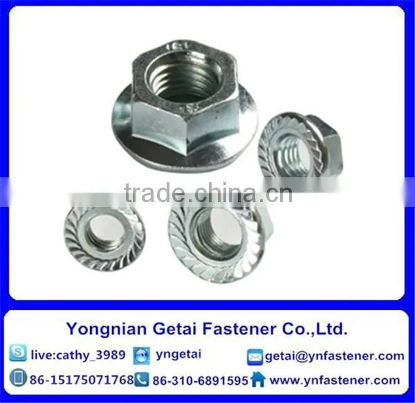 Carbon Steel DIN6923 Hex Flange Nuts Serrated Zinc Plated and Black photo-4