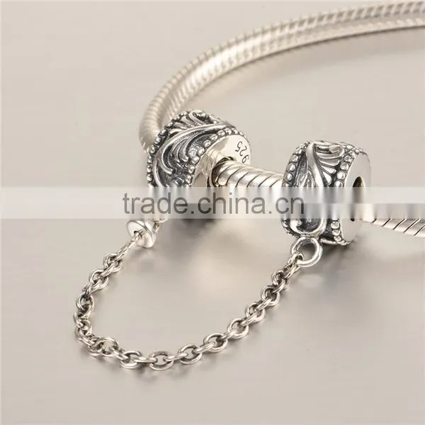 925 Sterling Silver Custom Design Safety Chains Antique Finshing European Bracelets Chains New Arrival Safety Chains photo-3