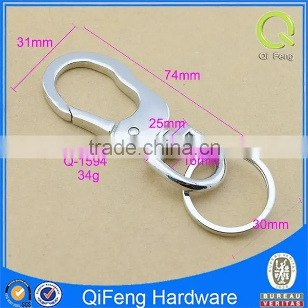 Q-1594 Snap Buckle Hook Silver Keyring Hooks photo-2