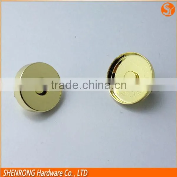Bags Accessories 18mm Full Cover Round Metal Magnetic Snap Button Gold Color photo-6