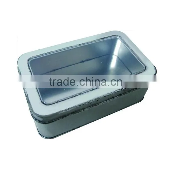 Rectangular Gift Tin Box for Clear Window,Storage Tin Box photo-2