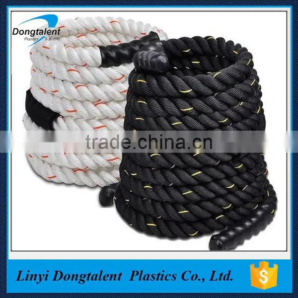 1.5inch 50ft Black Color Polyester Twisted Battle Rope for Outdoor Training photo-6