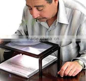 Hand Free Plastic Desktop Book Illuminated Magnifier With LED Light