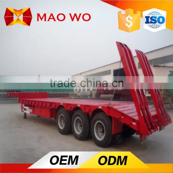 Cheap Price Tri Axle Low Bed Truck Excavator Transportation Trailer photo-4