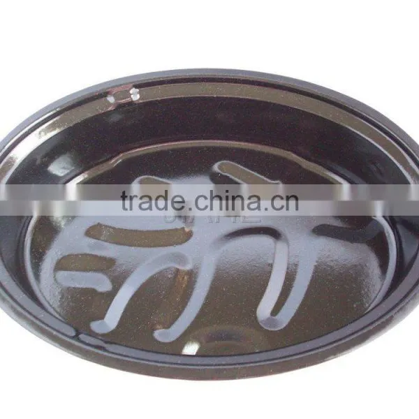 Ceramic Coating Enamel Oval Chicken Roaster Pan With Wire Rack photo-6
