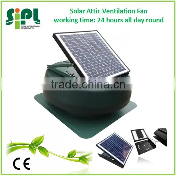 CE Certificated Solar Energy Powered Attic Air Ventilation Roof Fan With Solar Battery System photo-2