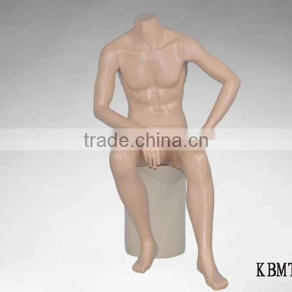 Skin Color Sitting Male Headless Mannequin Suitable For Retail Window Display photo-2