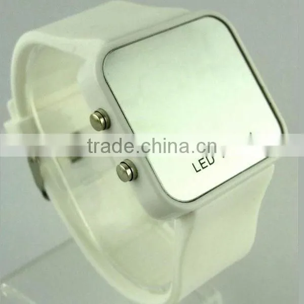 2014 promotional silicone sport mirror led watch,led silicone watch