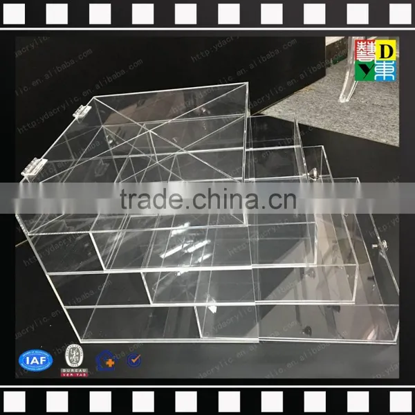 2016 Clear Acrylic Makeup Organizer Diamond Handle, Acrylic Makeup Drawer Box, Flip Cover Acrylic Cosmetic Storage Boxes photo-3