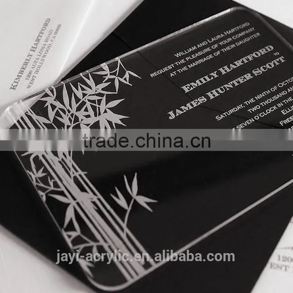 2016 Elegant New Style Clear Luxury Acrylic Laser Cut Wedding Invitation Card, Butterfly Wedding Invitation Card photo-2