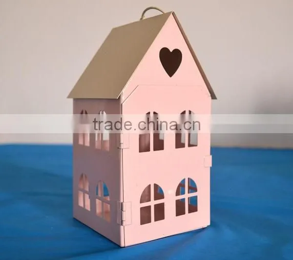 Fashion Little House Heart Metal Candle Holder Iron Lantern Home Decoration Chirstmas Decoration Farol de Metal photo-5