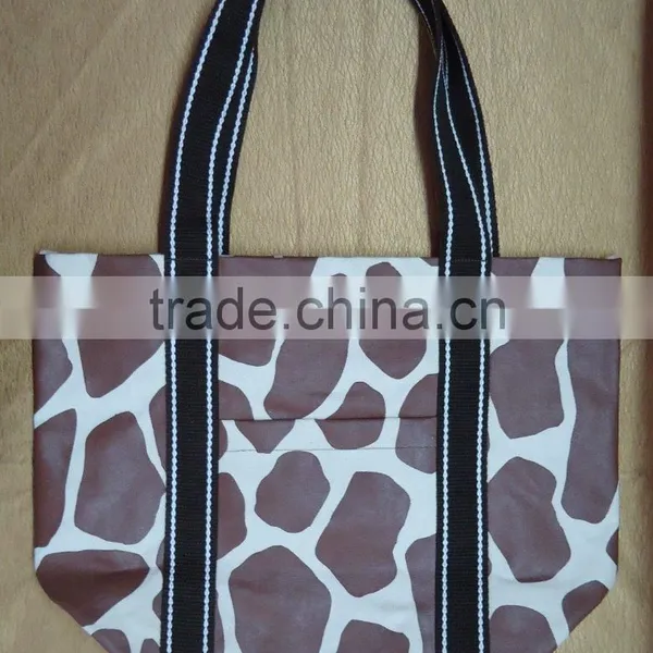 Giraffe Texture Print Canvas Bag for Shopping - Exclusive Animal Print Bag photo-4
