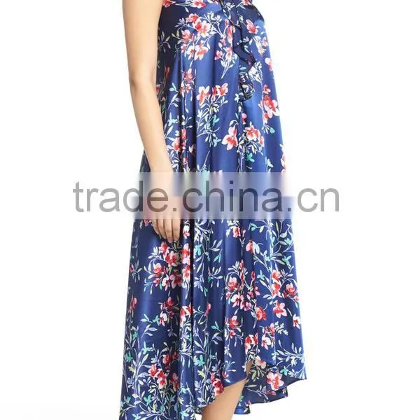Latest Modal Romatic Nightgown for Women Sleepwear Long Satin Silk Floral Printed Pajamas Wholesale Custom High Quality photo-3