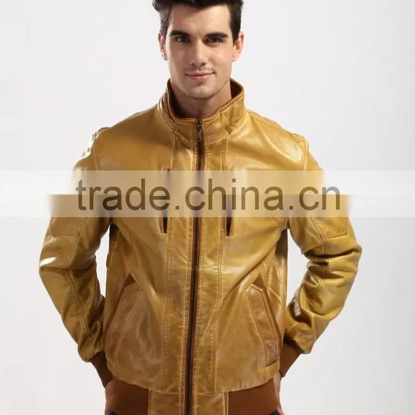 2015 New Style Motorcycle Leather Jacket Men Wholesale photo-5