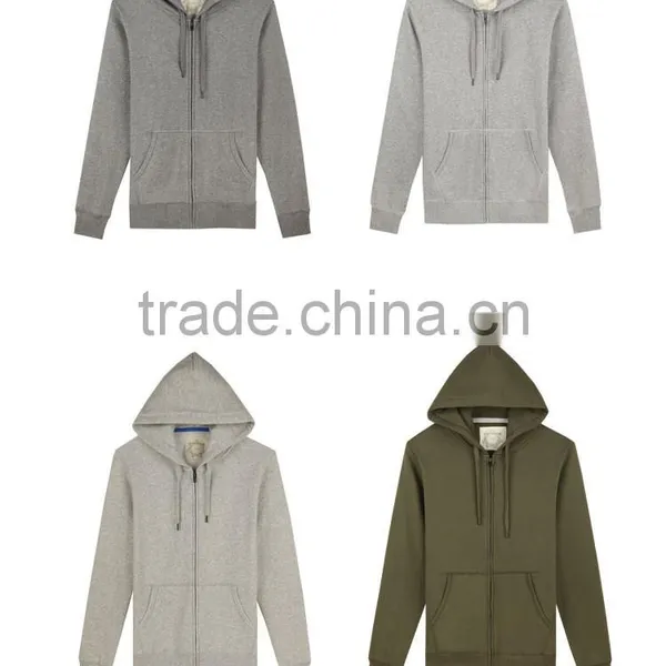 No Pockets Plain Slim Fit Wholesale Zip Hoodies photo-3
