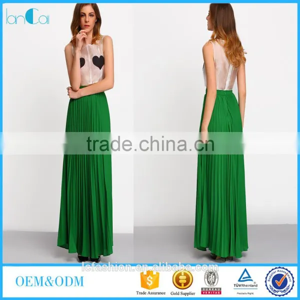 Boho Inspired Skirt Floral Crochet Pleated Skirts Women Long