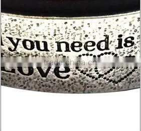 Brown/black Color Adjustable Bracelets,inspirational Words Metal Charm Cuff Bracelets,wide Leather Bracelet photo-6